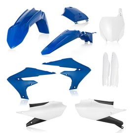 Acerbis full plastic kit in black with various panels and components for motorcycle protection and customization.