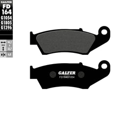 GALFER semi-metallic brake pads FD164G1054 for effective braking, shown with close-up of the brake pad components.