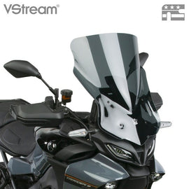 National Cycle Vstream low dark tint motorcycle windscreen, designed for Yamaha bikes, showing the tinted windshield in natural light.