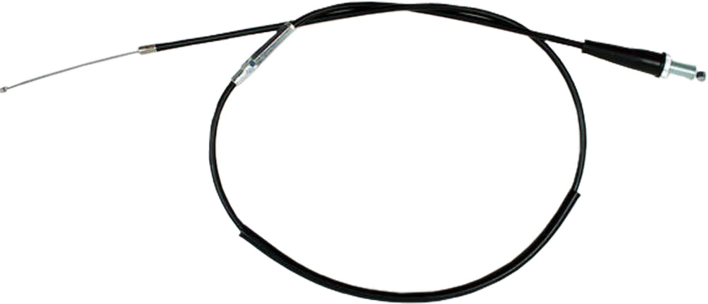 Motion Pro black vinyl throttle cable for motorcycle, featuring durable construction and flexible control lines.