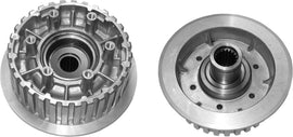 HardDrive clutch hub for Big Twin 2007-2010 and 2006 Dyna, OEM part 37554-06A, shown in image with drive components