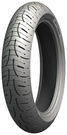 Michelin Pilot Road 4 scooter front tire 120/70R15 radial tubeless tire with black tread and sidewall for scooter safety.