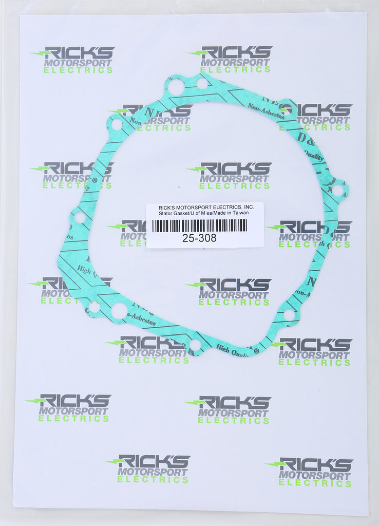 Ricks Motorsport Electric stator cover gasket for motorcycle engine, showing the round rubber seal with textured surface.