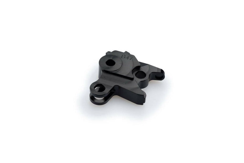 Black PUIG lever adapter brake lever for motorcycles, showing the sleek, matte finish and ergonomic shape of the lever.
