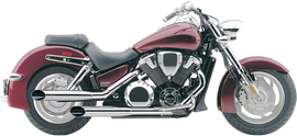 Cobra Blvd Slashcut chrome exhaust for Honda VTX1800R slip-on motorcycle, featuring sleek chrome finish and slashcut design.