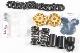 Race Tech Gold Fork Valve Kit for motorcycle suspension, featuring precision components for improved fork performance.
