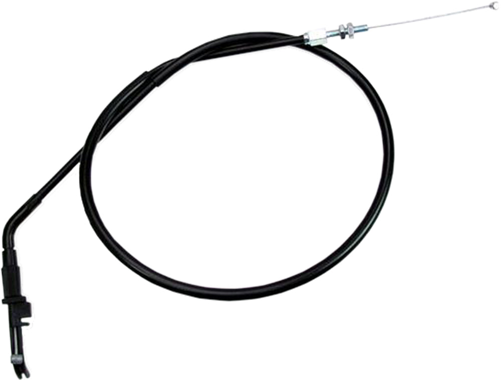 Motion Pro black vinyl throttle pull cable 70-3295 for motorcycle control lines, showing the cable with black vinyl coating.