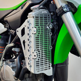 Devol aluminum radiator guard 60-5121 with protective braces, designed to shield a vehicle's radiator from debris and damage.