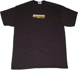 Black Hinson men's T-shirt in size M, casual fit with short sleeves and a classic crew neck, displayed on a neutral background.