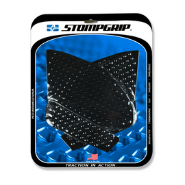 Stompgrip Tank Pad Kit Volcano Black for motorcycle body, featuring textured black grips and protective pads.