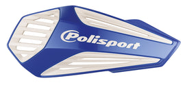 Polisport Plastics MX Air Handguards in blue and white, designed for motocross bikes, with protective plastic guards.