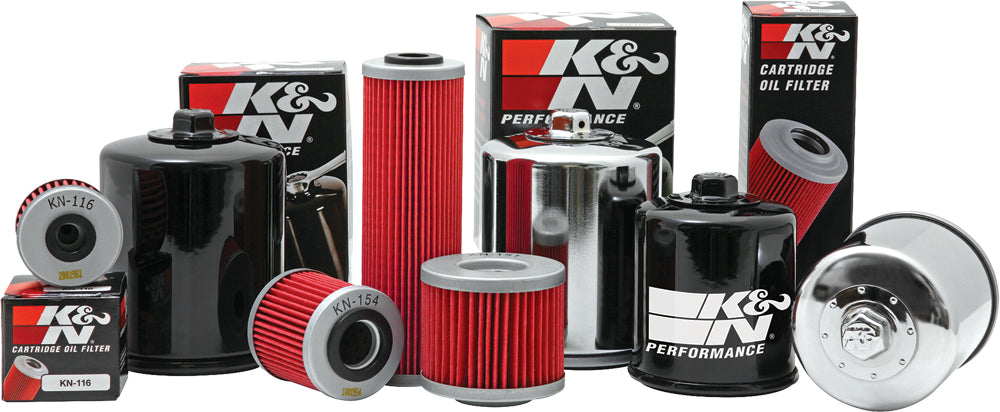 K&N Oil Filter 56-0198, a high-performance automotive oil filter with metal end caps and a durable design.