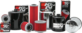 K&N oil filter 56-0621 showing the black cylindrical filter with metal end caps and branding on the side.