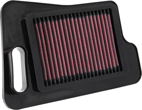 K&N Air Filter 764007 showing a reusable, high-performance air filter with pleated cotton media and rubber frame for vehicle airflow.