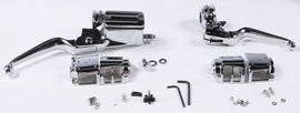 HardDrive hand controls with 5/8 inch master cylinder, no switches, designed for vehicle compatibility 1984-1995, black metal components.