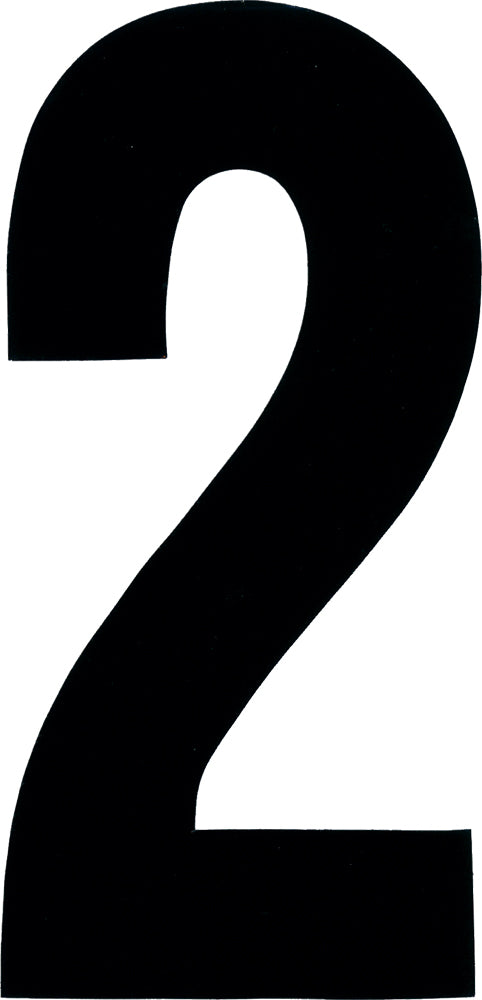Black Dirt Digits #2 7-inch extreme graphic decals, set of 3, for dirt bikes or vehicles, by Dirt Digits.