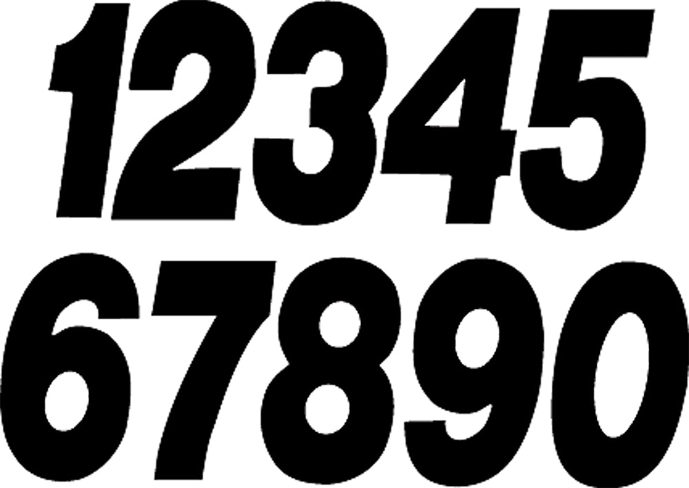 Black Dirt Digits #6 5-inch Super X decals by Dirt Digits, shown in a set of three graphic decals on a plain background.