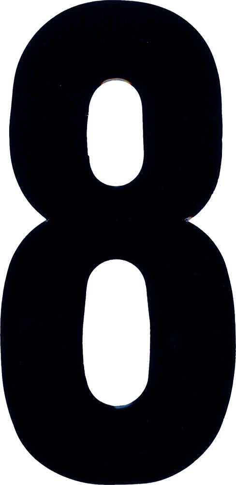 Black Dirt Digits #8 7-inch extreme graphic decals by Dirt Digits, shown in a 3-pack for off-road and motocross vehicles.
