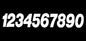White Dirt Digits #2 5-inch Super X Digits, set of 3, for signage or displays, by Dirt Digits.