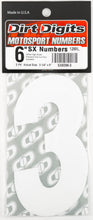 Load image into Gallery viewer, White Dirt Digits #3 6-inch Super X Digits, set of three, used for labeling or signage, from Dirt Digits brand.