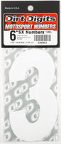 White Dirt Digits #3 6-inch Super X Digits, set of three, used for labeling or signage, from Dirt Digits brand.