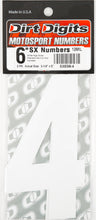 Load image into Gallery viewer, White Dirt Digits #4 Super X 6-inch number set from Dirt Digits, showing three durable plastic digits for signage or displays.