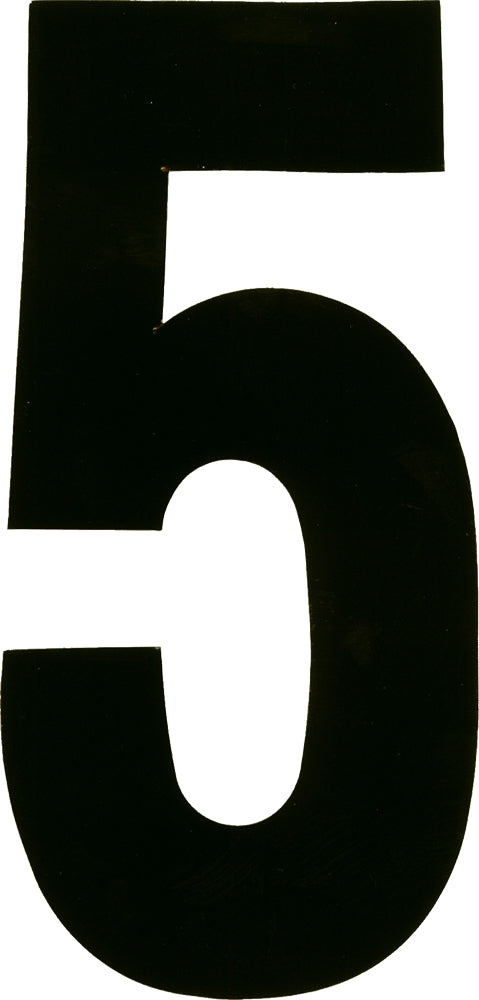 White Dirt Digits #5 Extreme Digits, 7-inch height, set of 3, for outdoor or sports signage by Dirt Digits