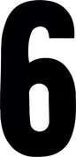 Set of three Dirt Digits #6 6-inch white extreme digits for sports scoreboards and displays, made by Dirt Digits.