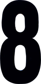 White Dirt Digits #8 Extreme Digits 4-inch set, three durable plastic number signs for outdoor or industrial use.