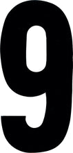 Load image into Gallery viewer, White Dirt Digits #9 6-inch extreme number decals, part of a 3-piece set, designed for customizable signage and displays.