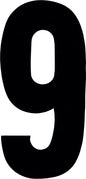 White Dirt Digits #9 6-inch extreme number decals, part of a 3-piece set, designed for customizable signage and displays.