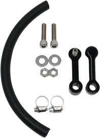 DK Custom Products billet tank lift kit with 1-inch hardware, black powder coat finish, designed for 1999-up touring motorcycles.
