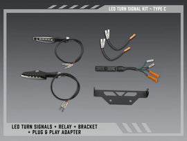 Yoshimura Fe V2 standard LED turn signal kit for motorcycle body, featuring sleek design and clear illumination.