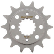 Supersprox steel front motorcycle sprocket with 14-tooth for Ducati 520 series, showing teeth and metallic finish.