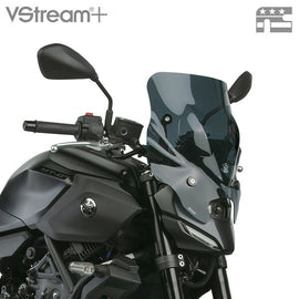National Cycle Vstream Windscreen Plus Short dark tint motorcycle windshield mounted on a bike.
