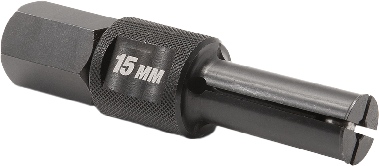 Motion Pro 15mm replacement collet for tools, shown in the image with metal construction and precise fitting details.