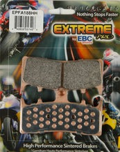 Load image into Gallery viewer, EBC Motorcycle Brakes Extreme Pro Brake Pads 15-188EP, close-up of black brake pad with metal backing for motorcycle braking system.