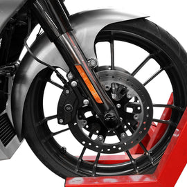 Steel satin spacers for 2014-2021 Harley FLH/FLT models by BAGGERNATION, designed for cafe fender body installation.