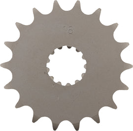Supersprox steel front motorcycle sprocket, 18-tooth, designed for on-road bikes, with a durable tri-metal construction.