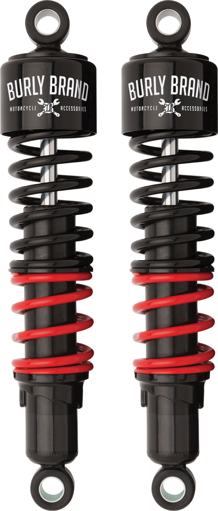 Burly Brand Stiletto Shocks 13-inch touring suspension with standard weight for motorcycle front or rear suspension system.