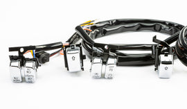 HardDrive Hbar switch kit with chrome and black letter design for 2007-2013 and 2007-2011 Softail motorcycles