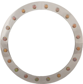 Polished 14-inch Raceline Beadlock Replacement Ring for Mamba wheels, featuring a sleek metallic finish and detailed design.