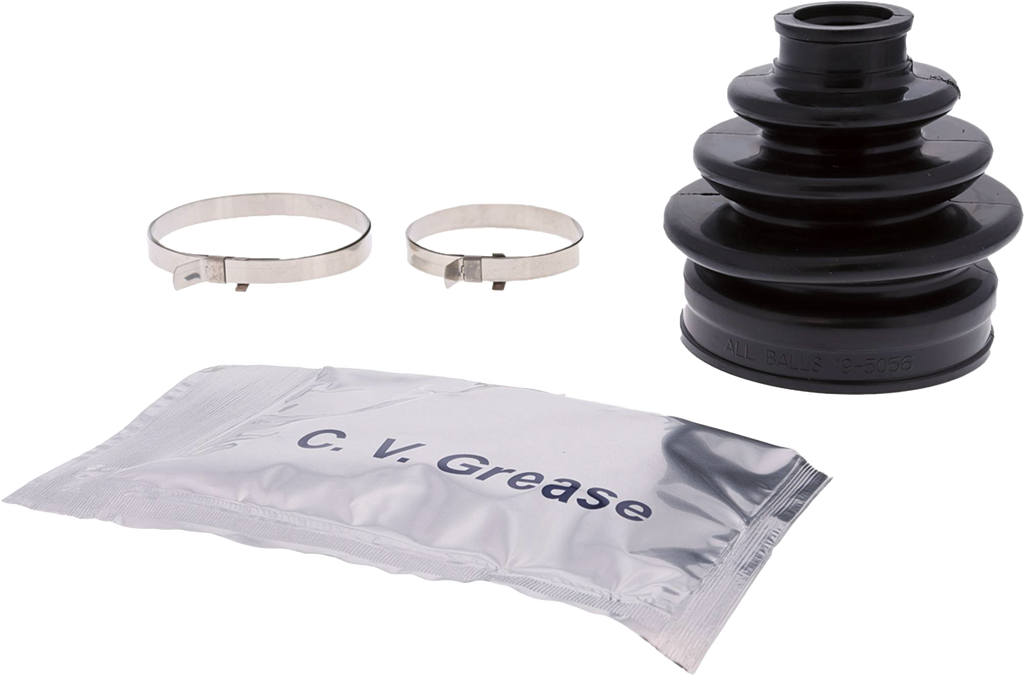 All Balls CV Boot Kit 21-95056 for drive axle, including rubber boot and clamps, shown in the product image.