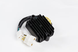 Ricks Motorsport Electric regulator and rectifier for motorcycle electrical system, with metal mounting brackets and electrical connections visible