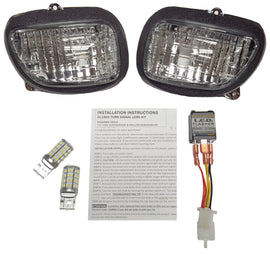 Pathfinder LED turn signal kit with smoke lens for Honda vehicles, featuring clear illumination and durable construction.