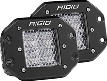 Load image into Gallery viewer, Pair of RIGID Industries D-Series Pro Diffused Flush Mount Lights for vehicle illumination, with a sleek black finish and diffused lens.
