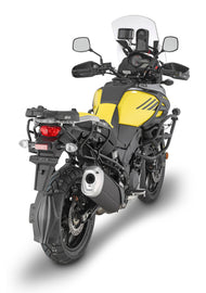 GIVI V35 side case hardware mount bracket for motorcycle luggage, showing metal brackets and attachment points.
