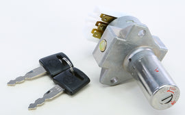Emgo ignition switch for Honda motorcycles, black switch with key slot and mounting hardware, designed for reliable ignition control.