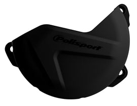 Polisport Plastics black clutch cover protector for off-road bikes, model 64-0751B, showing durable plastic design.