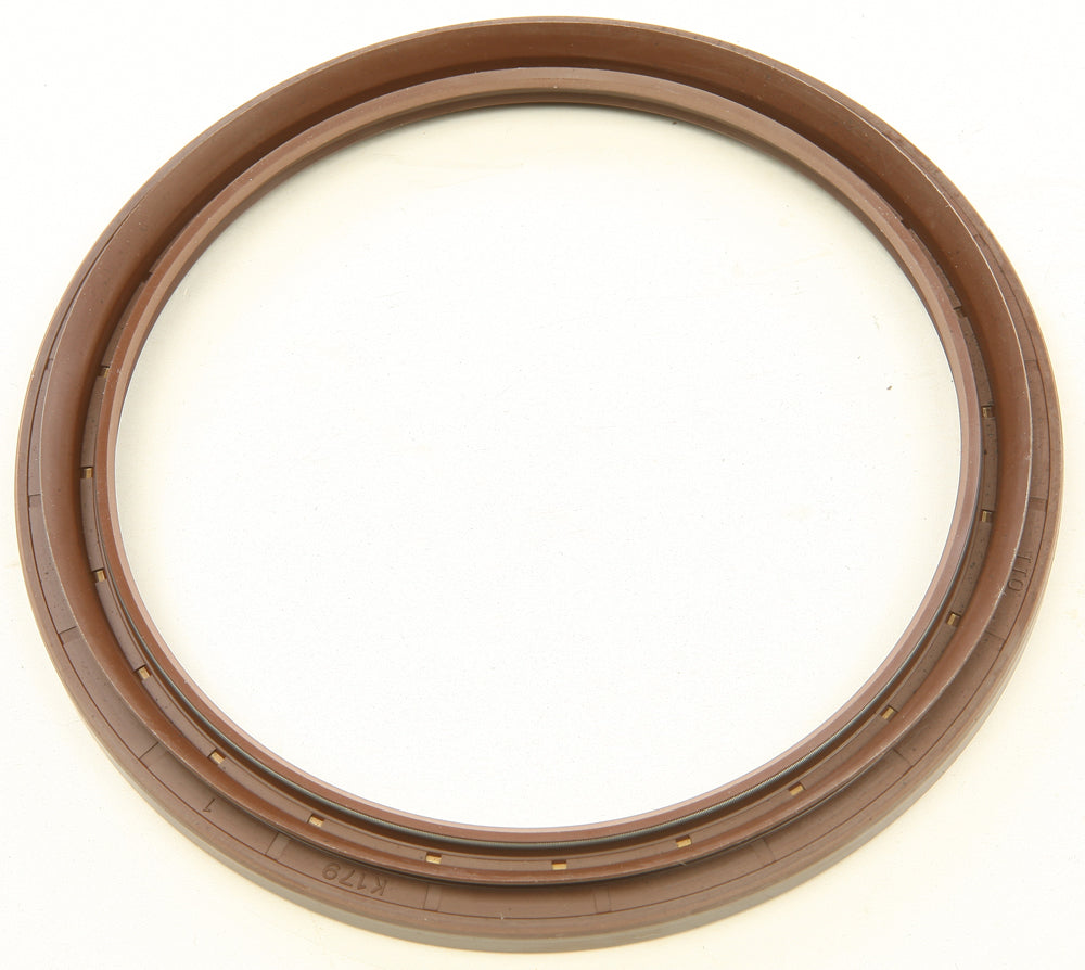 All Balls brake drum seal 23-15801 for motorcycle brakes, showcasing the black rubber seal installed in a brake drum assembly.